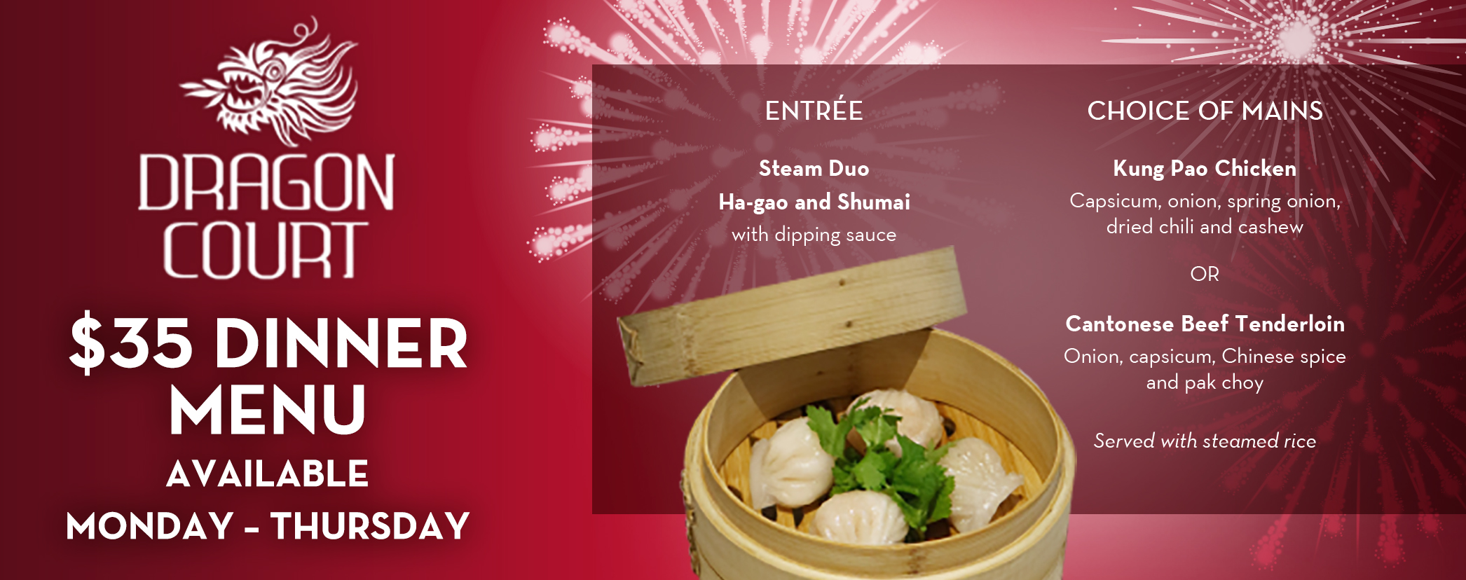 Dragoncourt 35Thbirthday Menu