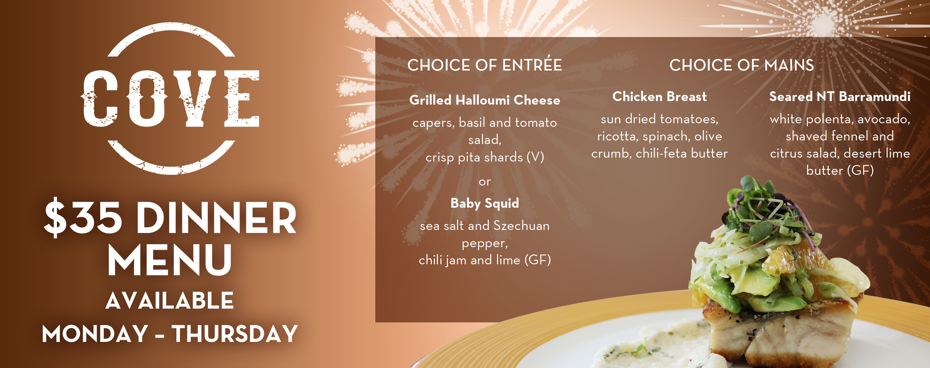 Cove 35Thbirthday Menu